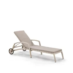 Шезлонг-лежак из иск. ротанга А35C2-В85 Латте с матрасом / A35C2-W85 Latte