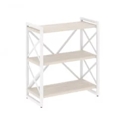 Стеллаж на регулируемых опорах - 3 полки ЛОФТ ВР.Л-МСТ.О-3.8 Металл белый Денвер светлый / LOFT VR.L-MST.O-3.8