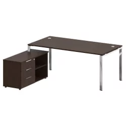 Письменный стол с полками и ящиками МЕТАЛ СЙСТЕМ ДИРЕCТ БГ.СРТ-5.9 Л Венге Цаво / METAL SYSTEM DIRECT