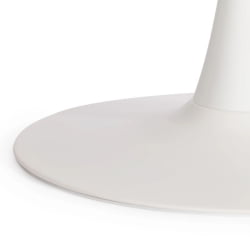 Стол обеденный Тулип/Тулип столешница керамика (глянцевая) / опоры металл, белый/белый, 90х75 см / Tulip/Тулип