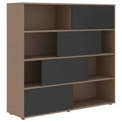 Стеллаж со слайд-дверьми ВЕЛИОН ВМCС 1615 Яшма черный Кобра / VELION VMCS