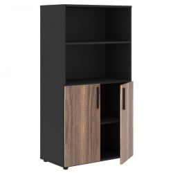 Шкаф с 1 комплектом глухих малых дверей ВЕЛИОН ВЕНЕЕР ВРМCС 80.5 Американский орех Яшма черная / VELION VENEER VRMCS