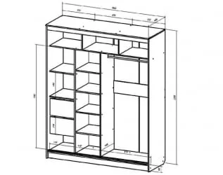 Шкаф-купе Верона 1800 Венге/Дуб молочный