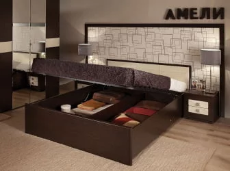 Кровать с подъёмным механизмом АМЕЛИ-1 1800 венге