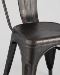 Стул ТОЛИКС с высокой спинкой Черный патина золото / TOLIX