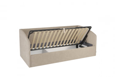 Односпальная кровать с подъемным механизмом Альба (Софа) КМ.С-16 капучино (велюр) / КМ.S-16