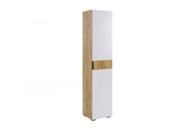 Узкий шкаф в прихожую Бери МПР-023 Дуб крафт золотой/белое дерево / MPR-023