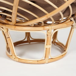 Кресло ПАПАСАН ЕCО/ПАПАСАН ЭКО П115-1/СП СТД /c подушкой, ремешками/ Натурал (натуральный), экошерсть Коричневый, 1811-5 / PAPASAN ECO/ПАПАСАН P115-1/SP STD /c Natural