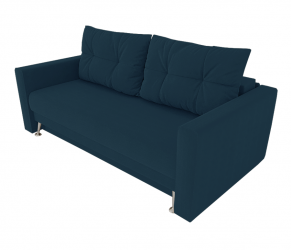 Диван Квадро с мягкими подлокотниками (Берхоусе) Цвет фасада: Синий Велюто 54; Тип: Прямой; Материал фасада: Металл/Велюр / (Berhouse)