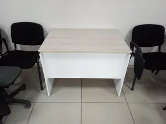 Стол прямой Дека ЛДСП каркас 75.07.10 Дуб Сантана светлый/Белый / Deka