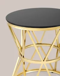 Журнальный стол ВИВА 50кс50 Золото (стекло черное) / 50x50