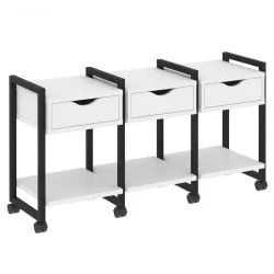 Тумба на колесных опорах наборная. Вариант №4 ЛОФТ ВР.Л-ТН-4.К Металл черный Белый Бриллиант / LOFT VR.L-TN-4.K