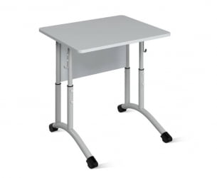 Стол ученический 1-местный регулируемый (рост 3-5) 600х500 мм ЛДСП Ясень шимо светлый/Металл Серый