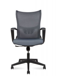 Кресло офисное ВАВЕ ЛБ М3-М(БЛАCК) Серый / WAVE LB M3-M(BLACK)