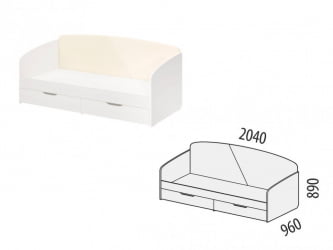 Кровать с ящиком Монако 903.05 Белый шпон/Даллас Айвори