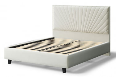 Кровать 160 на 200 Леона, 2000кс1600мм, серо-белый / 2000x1600мм,