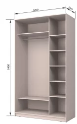 Двустворчатый гардеробный шкаф Хит-24-12-11 Аруба Венге