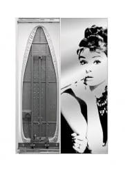 Узкий шкаф в прихожую Ирон Слим Принт (правый, купе) Венге / Iron Slim Print