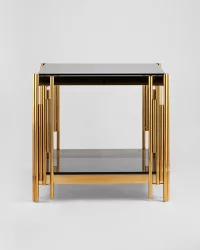 Журнальный столик ГЭТСБИ 55кс55 Золото стекло смоке / 55x55 smoke