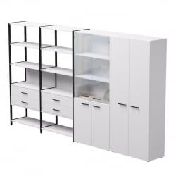 Набор стеллажных систем Еверпроф ЕВО №16 Белый Черный / Everprof EVO