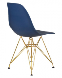 Стул обеденный ДОБРИН ДСР (ножки золотые, цвет тёмно-синий (БЕ-12)) 4 шт / DOBRIN DSR (BE-12))