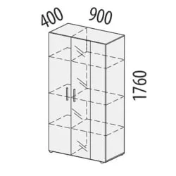 Распашной шкаф в гостиную Фреска 66.09 (лев/прав)