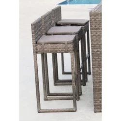 Плетеный барный стул Й390Г-В78 Грей / Y390G-W78 Grey