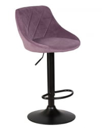 Стул барный ДОБРИН ЛОГАН БЛАCК (пудрово-сиреневый велюр (МДЖ9-52)) 2 шт / DOBRIN LOGAN BLACK (MJ9-52))
