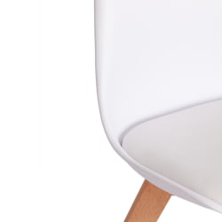 Мягкий стул ТУЛИП (мод. 73-1) дерево/пластик/экокожа, 47,5кс55кс80 см, белый / TULIP (mod. 47,5x55x80