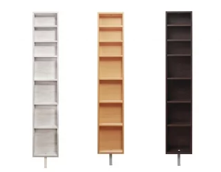 Поворотный шкаф в белом глянцевом стекле Зум Шелф Молочный дуб