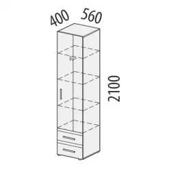 Распашной шкаф в гостиную Фреска 66.16 (лев/прав)