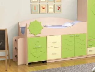 Уголок школьника Юниор-12.1 МДФ глянец Дуб молочный/Синий/Ваниль