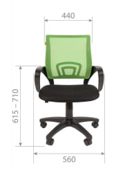 Кресло оператора CХАИРМАН 696 Черный пластик (блаcк) Голубой / CHAIRMAN (black)