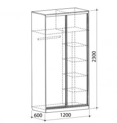 Шкаф-купе Рио 1-600 бабочки Дуб сонома