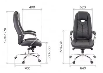 Кресло руководителя Дрифт М экокожа Черный / Drift M