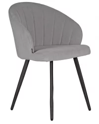 Стул обеденный ДОБРИН НАОМИ (ЭМАЛЬ ЧЕРНЫЙ МУАР велюр Катаниа Смоке) / DOBRIN NAOMI Catania Smoke)