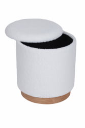 Пуф с ящиком Долли Л тедди Белый / L