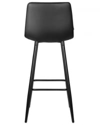 Стул барный ДОБРИН НИCОЛЕ (черные матовые ножки, черная экокожа (П-01)) 2 шт / DOBRIN NICOLE (P-01))