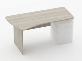 Стол эргономичный под встроенную тумбу Глассй 1.121.16Л Дуб сантана светлый / Glassy