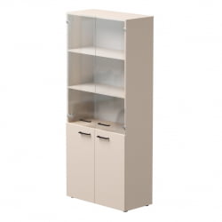 Шкаф комбинированный со стеклом Еверпроф ЕВО 254Н004 Кашемир / Everprof EVO