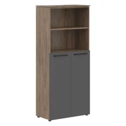 Шкаф с глухими средними дверьми МОРРИС ТРЕНД МХC 85.6 Антрацит Кария Пальмира / MORRIS TREND MHC