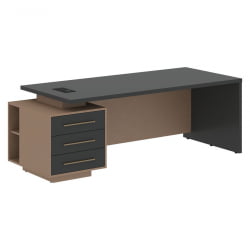 Стол руководителя левый ВЕЛИОН ВCТ 2290 Л Яшма черный Кобра / VELION VCT L