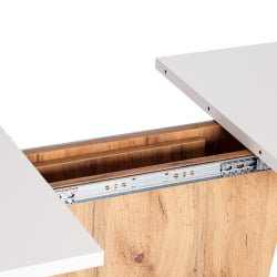 Раздвижной стол ГЕНТ ЛДСП, 110-145кс68,6кс75,5 см, Дуб вотан/Белый / GENT 110-145x68,6x75,5