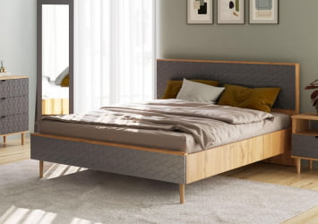 Кровать Денвер 160 см Дуб вотан/Графит Р-810