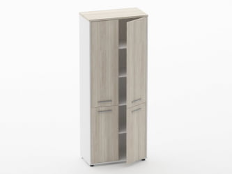 Шкаф 4 широкий закрытый, 4 двери Дека 10.19.151 Дуб Сантана светлый/Белый / Deka