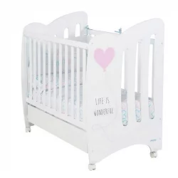 Кровать Микуна Вондерфул 120кс60 Вхите/Пинк / Micuna Wonderful 120x60 White/Pink