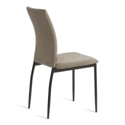 Мягкий стул CАПРИ (мод. БC565-ДC) металл, флок, 43 х 53 х 92 см, Дэрк грей (темно-серый) ХЛР24 / черный / CAPRI (mod. BC565-DC) Dark grey HLR24