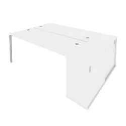 Рабочая станция с опорным шкафом-купе Метал Сйстем Б.РС-СШК-1.5 Белый/Серый / Metal System