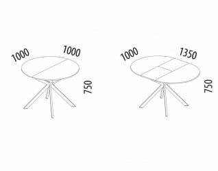 Обеденный стол Орфей 49.1 Мрамор темный