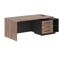 Стол руководителя правый ВЕЛИОН ВЕНЕЕР ВРCТ 2190 Р Американский орех Яшма черная / VELION VENEER VRCT R